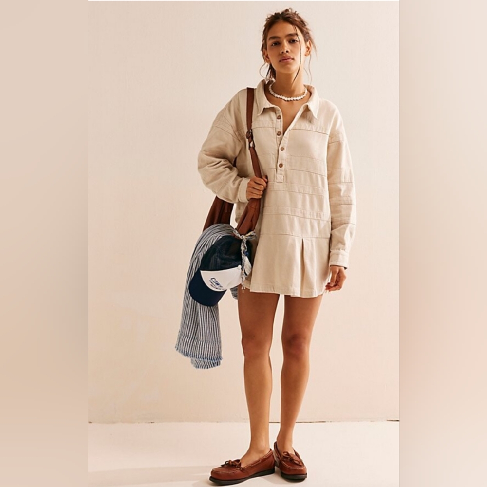 NWOT Free People free-est Checkin' In Mini Dress in Cream, Size XS